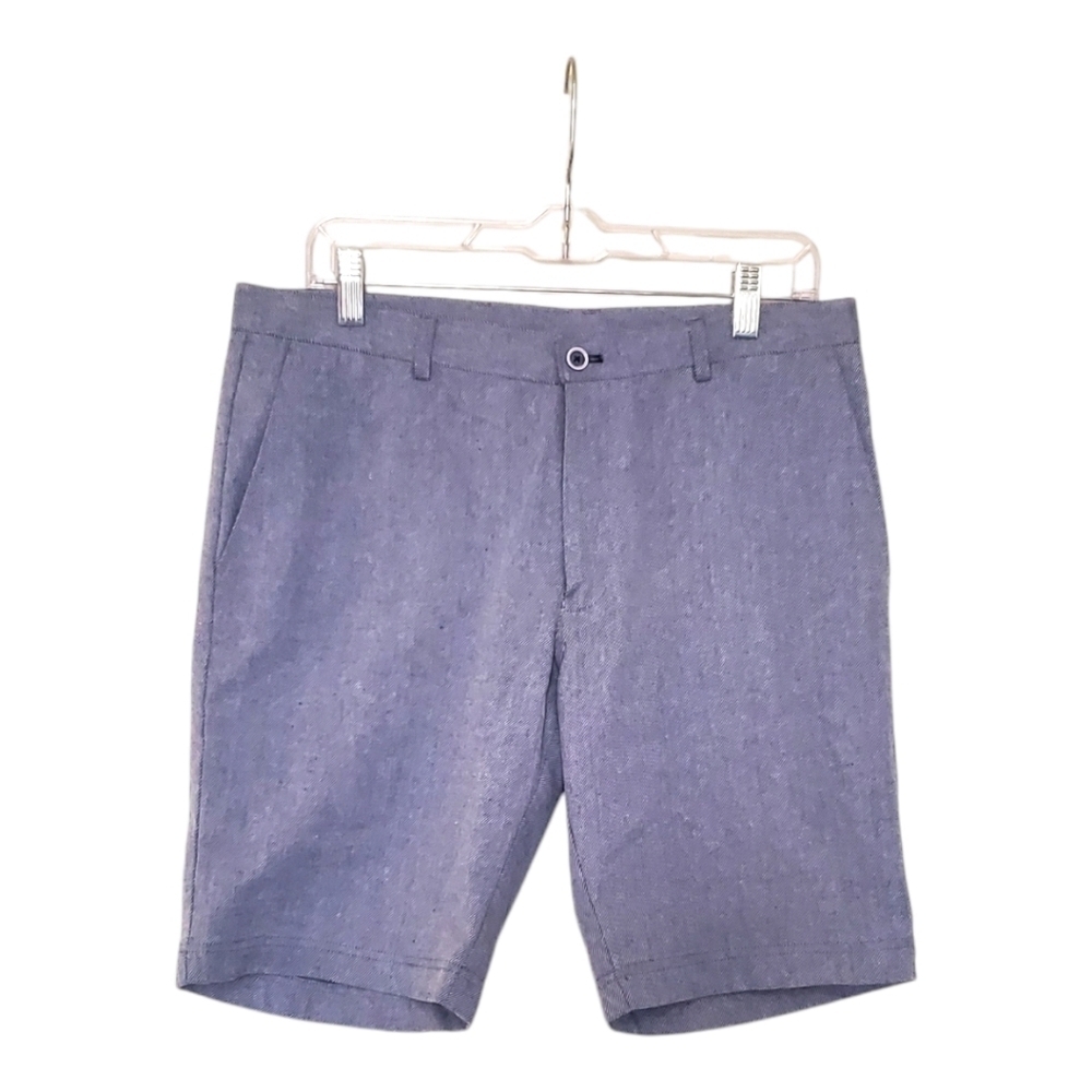 Paisley and Gray Mens Light Blue Twill Flat Front Bermuda Shorts W32 - Picture 1 of 8